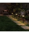 Lampe solaire de jardin 2,5W avec piquet - dimmable 3 niveaux, USB-C, IP44 extérieur, noir