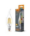 E14 6W LED filament flamme coup de vent - C35, 806lm, 4000K, flicker free, remplace 60W