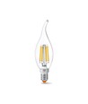 E14 6W LED filament flamme coup de vent - C35, 806lm, 4000K, flicker free, remplace 60W