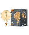 E27 8W LED dimmable - Spirale ambrée, 2200K, 500lm, 360°, G200, RA88, remplace 42W