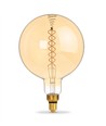 E27 8W LED dimmable - Spirale ambrée, 2200K, 500lm, 360°, G200, RA88, remplace 42W