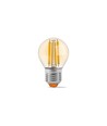 E27 6W LED filament sphérique - G45, 2200K, Verre ambré, 360 degrés, 750lm