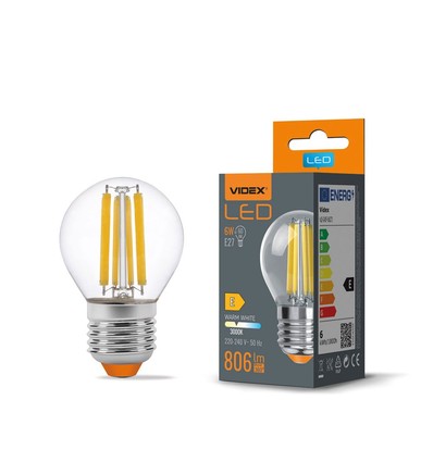 Ampoule LED filament E27 6W - G45, 806lm, 3000K, 360 degrés