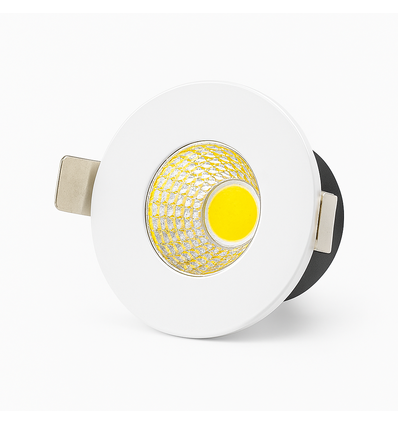 Spot de meuble encastrable 2W Ø3,8cm Focu38 RA92 - 12V DC, Perçage : Ø3,5 cm, Dimensions : Ø3,8 cm, Blanc mat