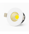 Spot de meuble encastrable 2W Ø3,8cm Focu38 RA92 - 12V DC, Perçage : Ø3,5 cm, Dimensions : Ø3,8 cm, Blanc mat