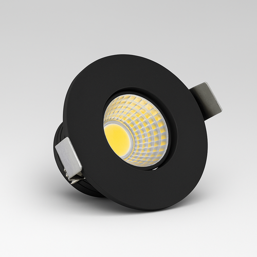 Spot de meuble encastrable 2W Ø3,8cm Focu38 RA92 - 12V DC, Perçage : Ø3,5 cm, Dimensions : Ø3,8 cm, Noir