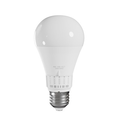 Ampoule LED E27 10W avec CCT - 1100lm, 5 couleurs de lumière, A65, angle 270°