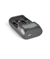 Chargeur de batterie universel avec écran LCD - 2 canaux, USB-C, Ni-Mh/Li-Ion/LiFePO4, fonction powerbank