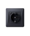 Prise schuko simple - avec USB-A et USB-C, noir
