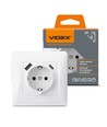 Prise Schuko simple - USB-A+USB-C, blanc