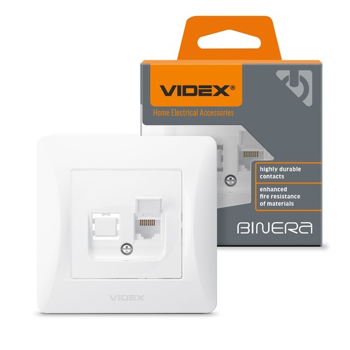Prise informatique simple BINERA CAT6 - Blanc, RJ45, encastrable, IP20