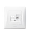 Prise informatique simple BINERA CAT6 - Blanc, RJ45, encastrable, IP20