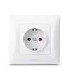 Prise Schuko simple, blanche