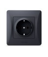 Prise schuko simple - noire