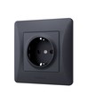 Prise schuko simple - noire