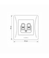 Double prise réseau BINERA CAT6 - Noir graphite, RJ45, 2 ports, encastrable