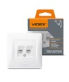 Double prise réseau CAT6+CAT6 - RJ45, blanc, encastrable, cache-poussière, série BINERA