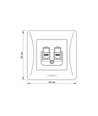 Double prise réseau CAT6+CAT6 - RJ45, blanc, encastrable, cache-poussière, série BINERA