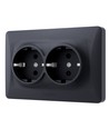 Prise Schuko - double, noir