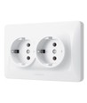 Prise Schuko double, blanche