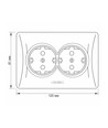 Prise Schuko double, blanche