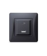 Prise USB-A + Type-C chargeur rapide 20W - Noir graphite, 2.4A, IP20 intérieur