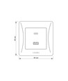 Prise Binera avec USB-A + USB-C PD20W - Blanc, encastrable, 16A, IP20
