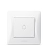 Bouton de sonnette – 86x86mm, IP20, blanc