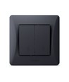 Interrupteur 2 canaux - va-et-vient, 86x86mm, noir