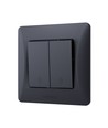 Interrupteur 2 canaux - va-et-vient, 86x86mm, noir