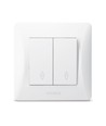Interrupteur 2 canaux - va-et-vient, 86x86mm, blanc