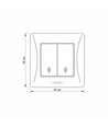 Interrupteur 2 canaux - va-et-vient, 86x86mm, blanc