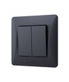 Interrupteur à 2 canaux - 86x86, IP20, noir