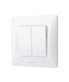 Interrupteur 2 canaux - 86x86, IP20, blanc