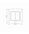 Interrupteur 2 canaux - 86x86, IP20, blanc