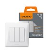Interrupteur 3 canaux - 86x86mm, IP20, blanc