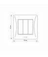 Interrupteur 3 canaux - 86x86mm, IP20, blanc