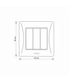 Interrupteur 3 canaux - 86x86mm, IP20, noir