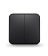 Interrupteur en saillie 2 canaux - 68x68mm, IP20, noir