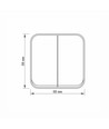 Interrupteur en saillie 2 canaux - 68x68mm, IP20, blanc