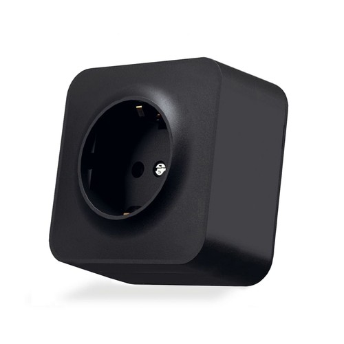 Prise Schuko - montage en surface, simple, IP20, noir mat