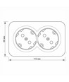 Prise Schuko - montage en surface, double, IP20, blanc