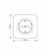 Prise Schuko - montage en surface, simple, IP20, blanc