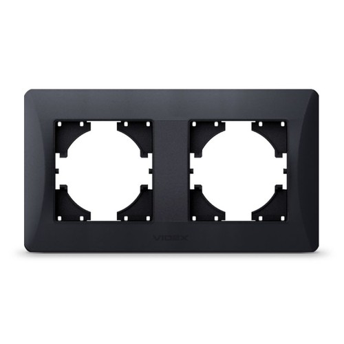 Binera Plaque de finition 2 postes horizontale - Noir graphite, 157 x 86 mm, IP20 intérieur