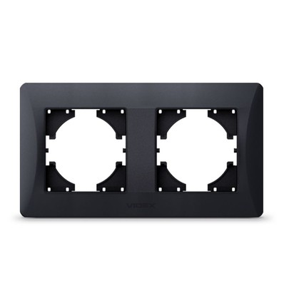 Binera Plaque de finition 2 postes horizontale - Noir graphite, 157 x 86 mm, IP20 intérieur