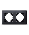 Binera Plaque de finition 2 postes horizontale - Noir graphite, 157 x 86 mm, IP20 intérieur