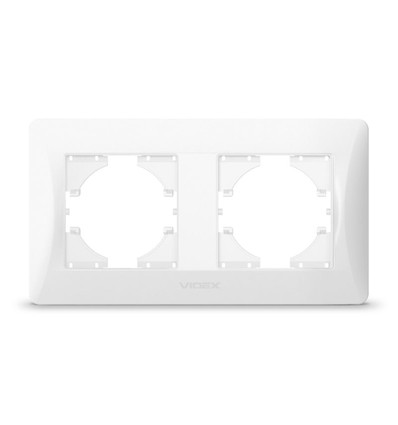 Binera Plaque de finition 2 postes horizontale, blanc - IP20, encastrable, plastique