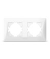 Binera Plaque de finition 2 postes horizontale, blanc - IP20, encastrable, plastique
