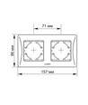 Binera Plaque de finition 2 postes horizontale, blanc - IP20, encastrable, plastique