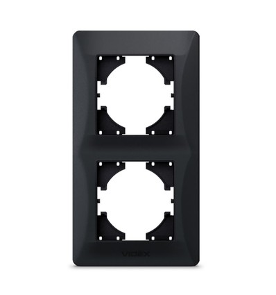 BINERA Plaque de finition 2 postes verticale - Noir graphite, 86x157 mm, IP20 intérieur
